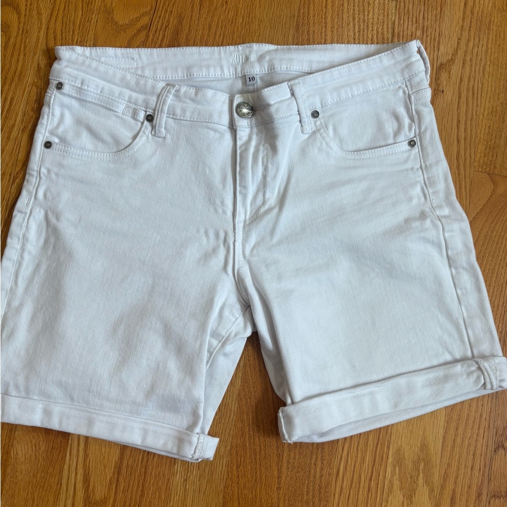 Kut from the Kloth White Denim Shorts, Sz 10